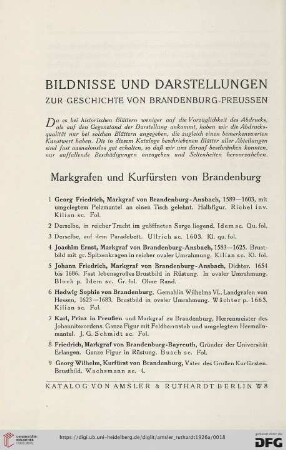 Markgrafen und Kurfürsten von Brandenburg (Nr. 1 - 35)