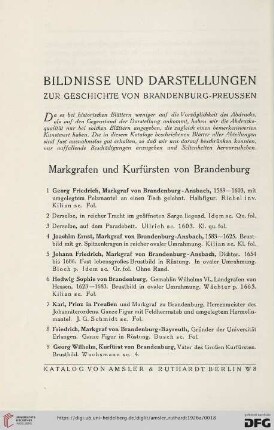 Markgrafen und Kurfürsten von Brandenburg (Nr. 1 - 35)
