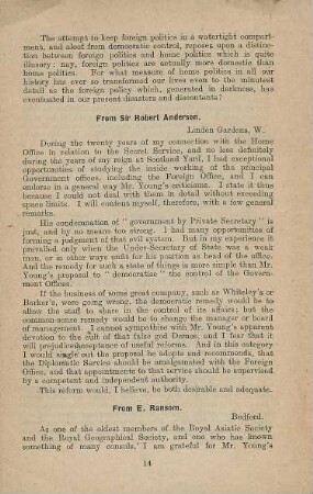 From Sir Robert Anderson