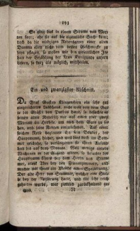Ein und zwanzigster Abschnitt. - Sieben und zwanzigster Abschnitt.