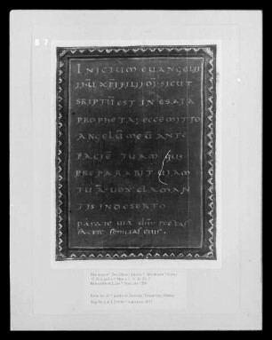 Codex 12: Evangeliar — Gerahmte Zierseite: Textanfang Markus, Folio 47