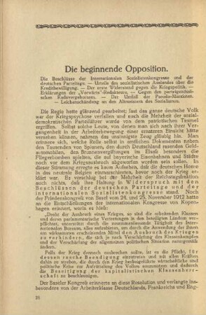 Die beginnende Opposition