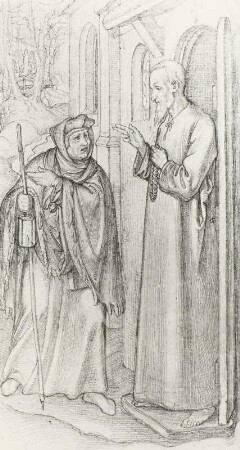 Nicolaus von der Flüe und Mann mit Laterne