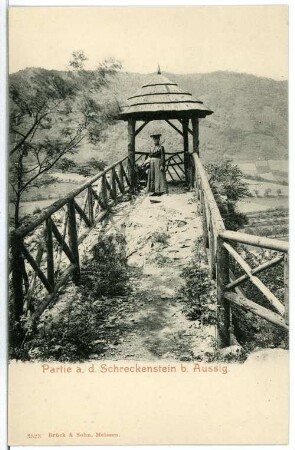 Aussig. Partie a. d. Schreckenstein mit Gloriette