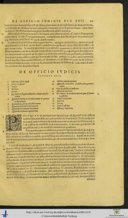 Titulus XVII. De Officio Iudicis.