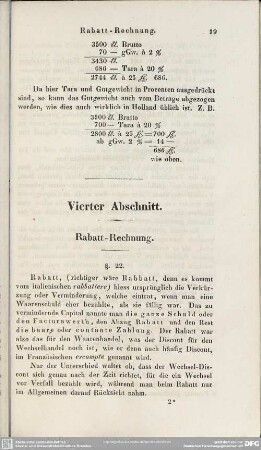 Vierter Abschnitt. Rabatt-Rechnung