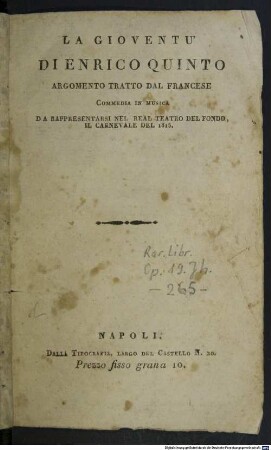 La gioventù di Enrico Quinto