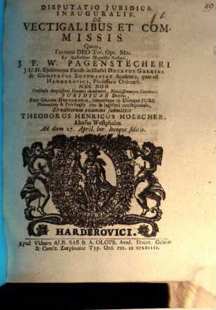 Disp. iur. inaug. de vectigalibus et commissis