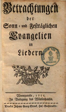 Betrachtungen der Sonn- und Festtäglichen Evangelien in Liedern