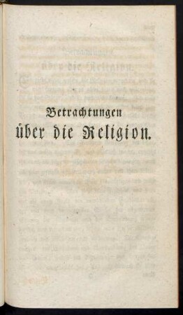 Betrachtungen über die Religion.