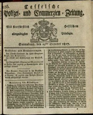 Nr. 86, Sonnabend, den 25sten October 1817