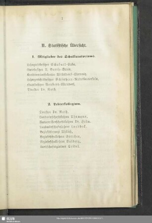 II. Statistische Übersicht