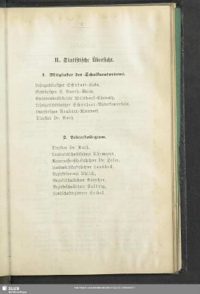 II. Statistische Übersicht