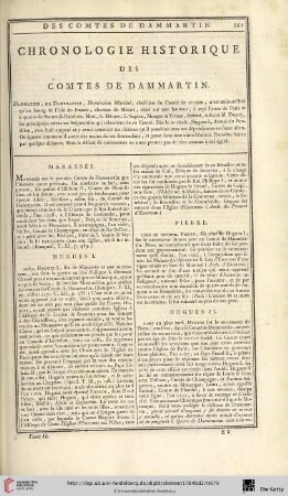 Chronologie historique des comtes de Dammartin