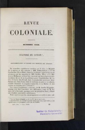 Culture du coton.