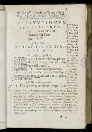Liber I. De Iustitia Et Iure.