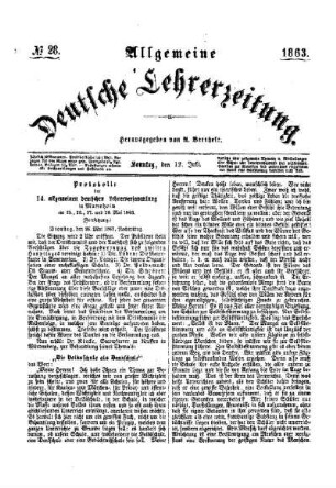 Protokolle der 14. allgemeinen deutschen Lehrerversammlung