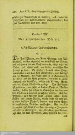 Kapitel XIV. Von eingepfarrten Dörfern