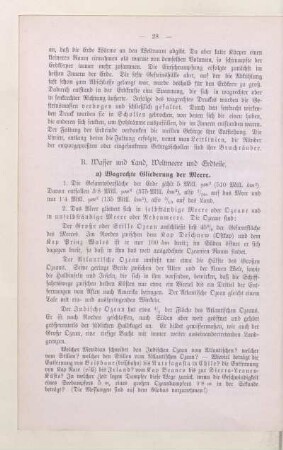 B. Wasser und Land, Weltmeere und Erdteile