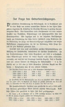 394-401 Zur Frage des Geburtenrückganges