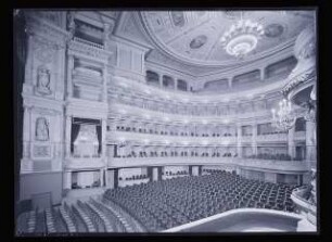 Königliches Hoftheater, Dresden: Ansicht Zuschauerraum und Proszenium (Negativ zu Inv. Nr. TBS 097,17)