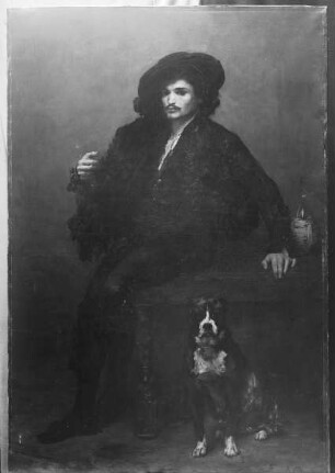 Bildnis eines Zigeuners mit Hund
