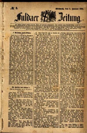 Ausgabe vom Mittwoch, den 05. Januar 1881.