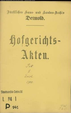 Pott, Aeneas zu Bielefeld gegen Jonas Ericke in Oerlinghausen - Schuldforderung