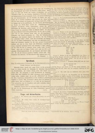 Sprechsaal / Frage- und Antwortkasten