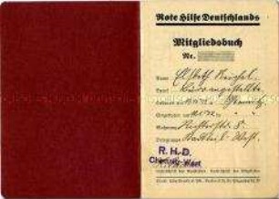 Mitgliedsausweis der Roten Hilfe Deutschlands