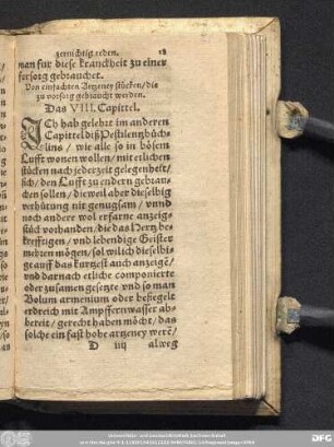 Von einfachten Artzney stücken/ die zu vorsorg gebraucht werden. Das VIII. Capittel.