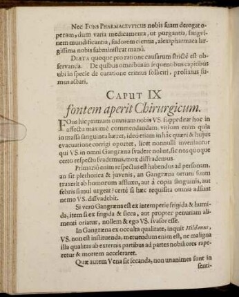 Caput IX fontem aperit Chirurgicum.