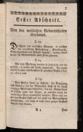 Erster Abschnitt. Von den weiblichen Geburtstheilen überhaupt