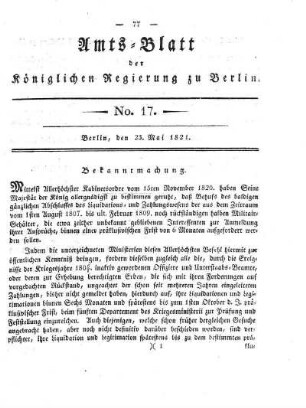 No 17, 23. Mai 1821