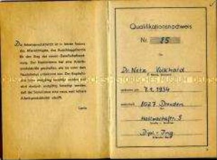Zeugnis für eine Qualifizierungsmaßnahme im Gesundheitsschutz
