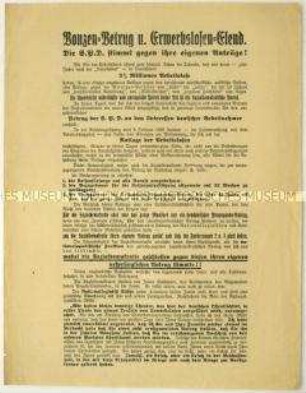 Flugblatt der NSDAP gegen die SPD und Aufruf zum Beitritt