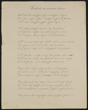 Gedicht: Ballade des äußeren Lebens