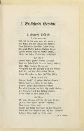 I. Erzählende Gedichte