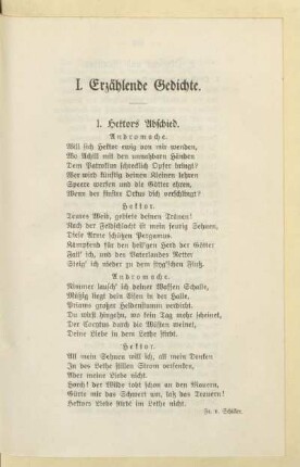 I. Erzählende Gedichte