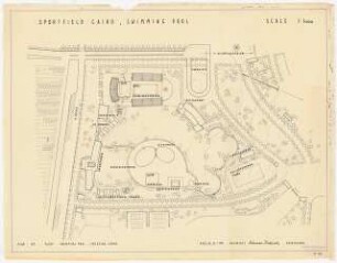 Sportfield Kairo Swimming Pool: Swimming Pool, Dressing Rooms, Lageplan 1:1000,