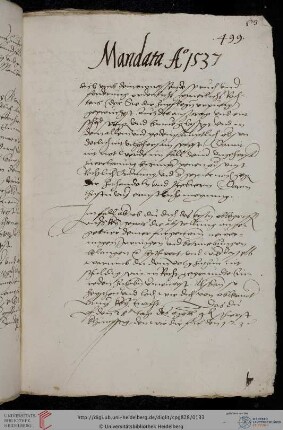 Mandate der Jahre 1537 und 1538