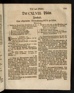 1241-1246, Der CXLVIII. Psalm