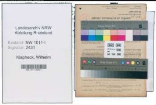 Entnazifizierung Wilhelm Klapheck , geb. 18.02.1905 (Bauunternehmer)