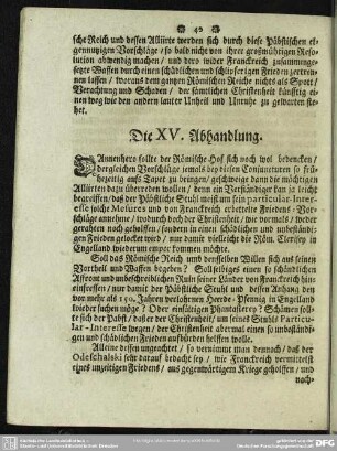 Die XV. Abhandlung