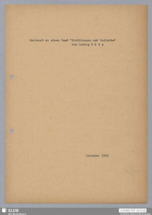 Nachwort zu einem Band "Erzählungen und Gedichte" von Ludwig Bäte