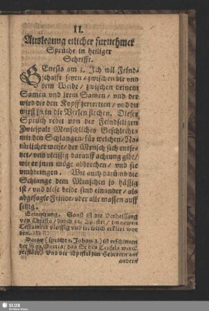 II. Auslegung etlicher furnehmer Sprüche in heiliger Schrifft
