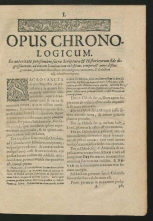 Opus Chronologicum.