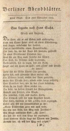 30tes Blatt. Den 3ten November 1810.