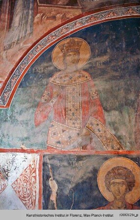 Die Ausmalung der Saalkirche : Die Heilige Irene und die Heilige Katharina