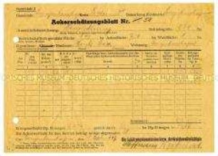 Ausgefülltes Formular zur Schätzung des Ackerlandes